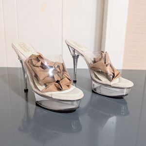Pleaser Springolaters Allure  Clear Platform Jewel‎ Sandals Size 11